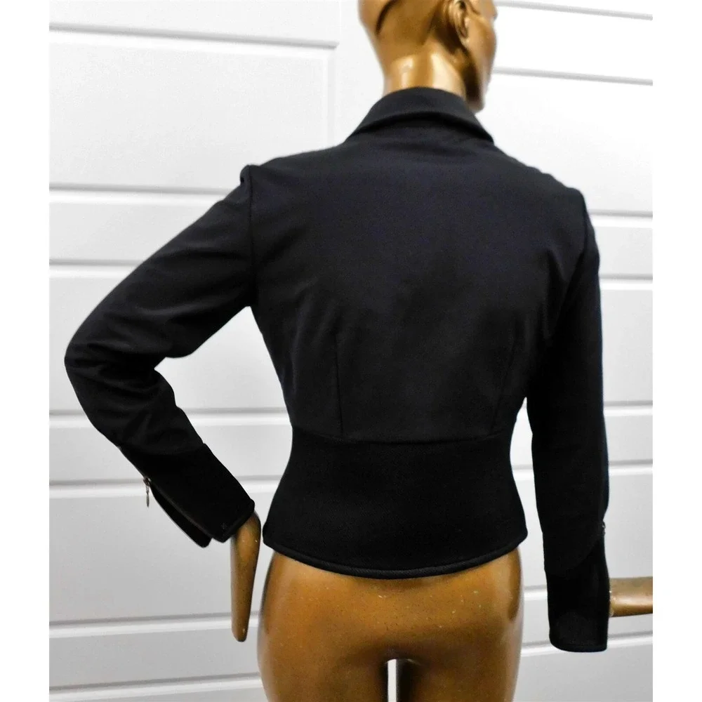 Anne Fontaine‎ Maguy Cotton Blend Black Zip Jacket sz 3